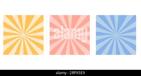 Groovy hippie background. Vector retro sunburst texture. Artboard illustration Stock Vector