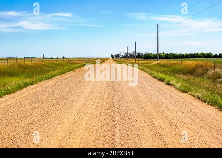 Rural ranch road; Badlands; South Dakota; USA Stock Photo
