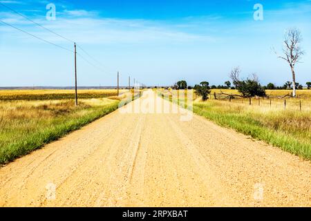Rural ranch road; Badlands; South Dakota; USA Stock Photo