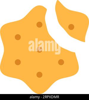 Crispy cheese cracker with missing bite Stock Vector