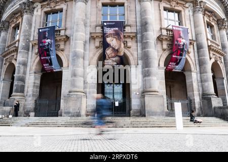 200519 -- BERLIN, May 19, 2020 Xinhua -- Pedestrians are seen in front of the Bode Museum in Berlin, capital of Germany, May 18, 2020, which marks the International Museum Day. According to the agreement of Germany s federal and state governments on April 30, museums and galleries in Germany are accessible again but hygiene and distance rules must continue to be observed. Photo by Binh Truong/Xinhua GERMANY-BERLIN-COVID-19-MUSEUMS PUBLICATIONxNOTxINxCHN Stock Photo