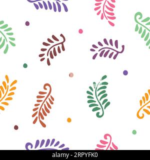 colorful dots leaf simple modern seamless background vector Stock Vector