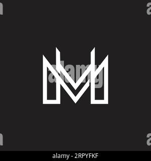 letter mm hm overlap infinity logo vector Stock Vector