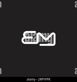 letter em monoline symbol logo vector Stock Vector