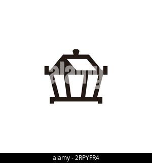 simple geometric pan cook symbol icon vector Stock Vector