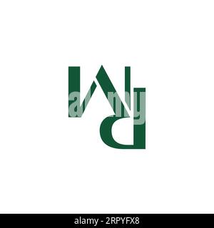 letter wd linked font simple logo vector Stock Vector