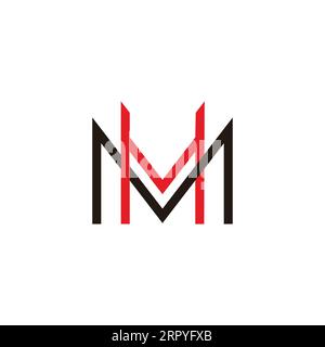 letter mh colorful linked line logo vector Stock Vector
