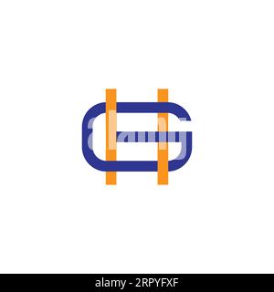 letter hg simple colorful line geometric logo vector Stock Vector