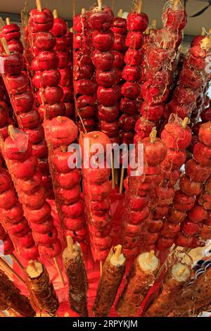 Chinese traditional snacks ice-sugar gourd, closeup of photo Stock Photo