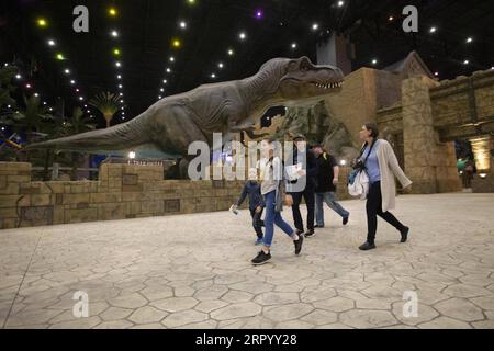 200718 -- MOSCOW, July 18, 2020 Xinhua -- People visit the Dream Island amusement park in Moscow, Russia, on July 18, 2020. The indoor amusement park reopened to the public on Saturday after a temporary closure due to the COVID-19 pandemic. Photo by Alexander Zemlianichenko Jr/Xinhua RUSSIA-MOSCOW-AMUSEMENT PARK-DREAM ISLAND-REOPENING PUBLICATIONxNOTxINxCHN Stock Photo