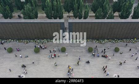 200728 -- TANGSHAN, July 28, 2020 -- People visit Tangshan Earthquake Ruins Memorial Park in Tangshan, north China s Hebei Province, July 28, 2020, the 44th anniversary of the 1976 Tangshan Earthquake. Photo by /Xinhua CHINA-HEBEI-TANGSHAN-EARTHQUAKE-ANNIVERSARY CN DongxJun PUBLICATIONxNOTxINxCHN Stock Photo