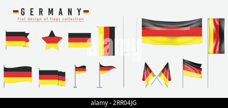 Germany flag, flat design of flags collection Stock Vector