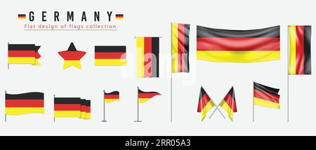 Germany flag, flat design of flags collection Stock Vector