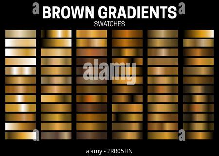 Brown Color Gradient Collection of Swatches Stock Vector