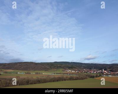 Stratus cumulus alto nimbo clouds in the blue sky are weather messengers Stock Photo