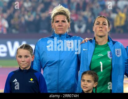 HONG KONG SAR,CHINA. AUGUST 20th, 2023.  FIFA Womens Football World Cup 2023 Final. The England team line up for the national Anthems before the Final Stock Photo