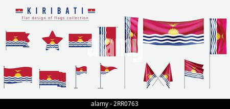 Kiribati flag, flat design of flags collection Stock Vector