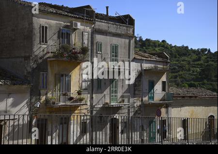 Landscape with scenic view of antique houses on Via Maria Paterno