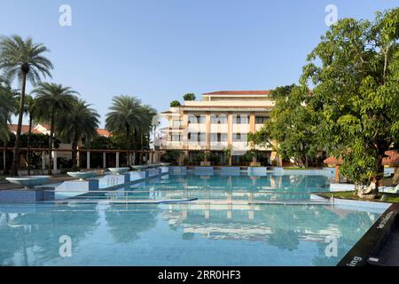 The swimming pool at Radisson Hotel located in Alibaug a beachside town in the Raigad District in Alibaug, India Stock Photo