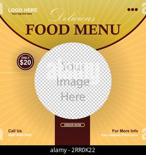 Free Vector food social media promotion and Instagram banner post design template Stock Vector