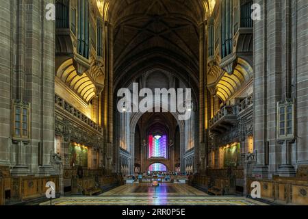 Interior of Liverpool Anglican Cathedral, a Grade 1 listed building on St James Mount , Merseyside, England, UK Stock Photo