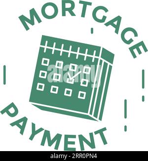 Mortgage payment, digital banking system icon Stock Vector