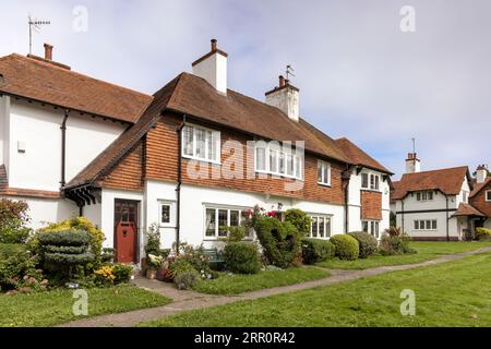 Cottages and houses in Port Sunlight village on the Wirral, Merseyside, England Stock Photo