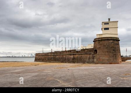 Fort Perch Rock, situated at the mouth of Liverpool Bay in New Brighton, Merseyside Stock Photo