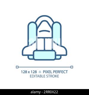 Space shuttle pixel perfect light blue icon Stock Vector