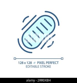 Moon footprint pixel perfect light blue icon Stock Vector