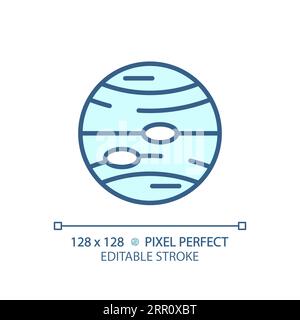 Jupiter pixel perfect light blue icon Stock Vector