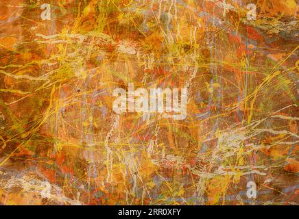 Paint splattered vintage paper texture. High resolution abstract color background. Stock Photo