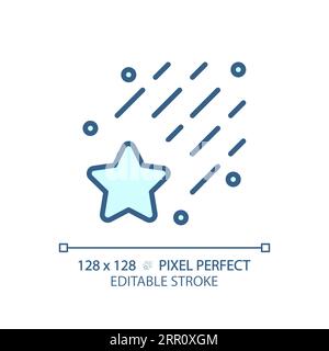 Falling star pixel perfect light blue icon Stock Vector