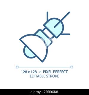 Space based radar pixel perfect light blue icon Stock Vector