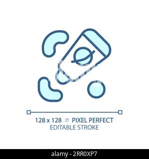 Astronaut food pixel perfect light blue icon Stock Vector