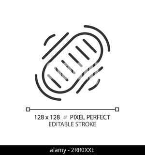 Moon footprint pixel perfect linear icon Stock Vector