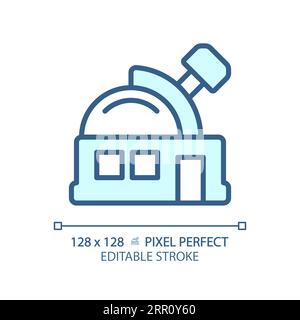 Observatory pixel perfect light blue icon Stock Vector