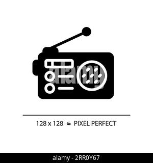2D glyph style radio solid icon Stock Vector