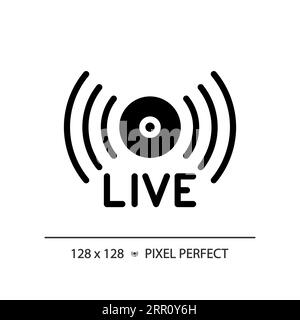2D glyph style live stream solid icon Stock Vector
