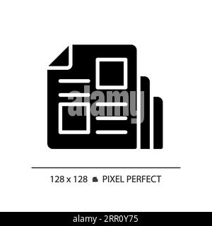 2D glyph style magazine solid icon Stock Vector