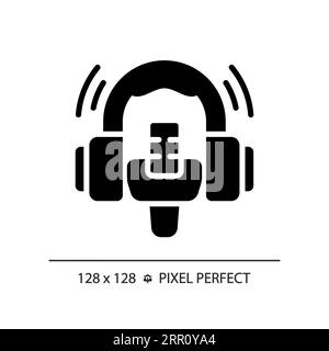 2D glyph style broadcasting solid icon Stock Vector