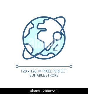 Orbit pixel perfect light blue icon Stock Vector
