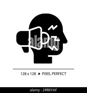 2D glyph style public speaker solid icon Stock Vector