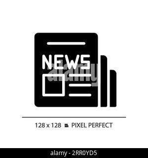 2D glyph style newspaper solid icon Stock Vector