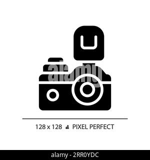 2D glyph style camera solid icon Stock Vector