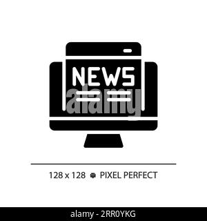 2D glyph style online news solid icon Stock Vector