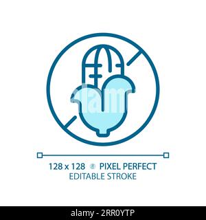 2D customizable thin linear blue corn free icon Stock Vector