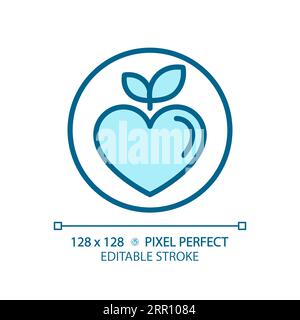 2D customizable thin linear blue healthy food icon Stock Vector