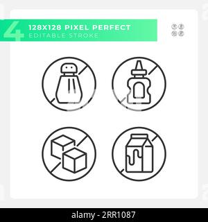 Pixel perfect black allergen free icons set Stock Vector