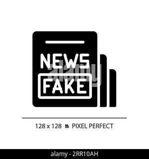 2D glyph style fake news solid icon Stock Vector
